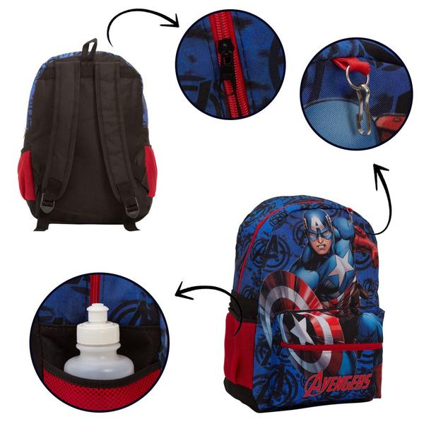 Imagem de Mochila Infantil Escolar Masculina Capitão América Juvenil