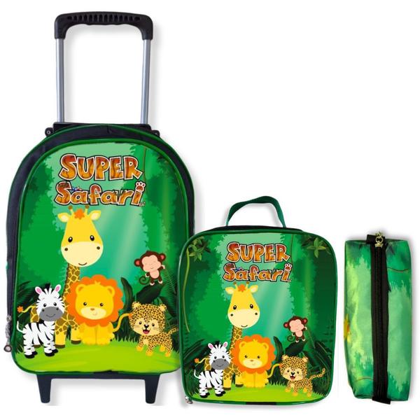 Mochila Infantil Escolar Masculina Rodinha + Estojo + Lancheira Térmica Mochila Infantil Escolar Masculina Rodinha + Estojo + Lancheira Térmica