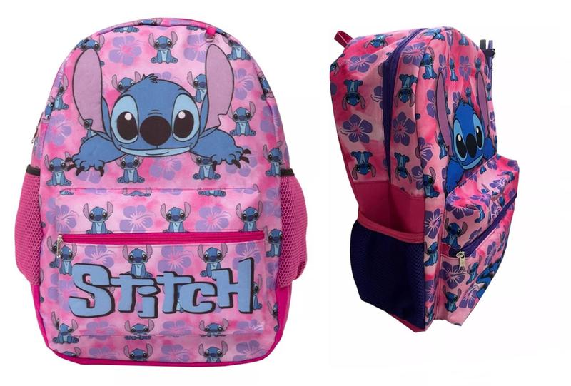 Imagem de Mochila Infantil Escolar Menina Lilo & Stitch Rosa COSTA