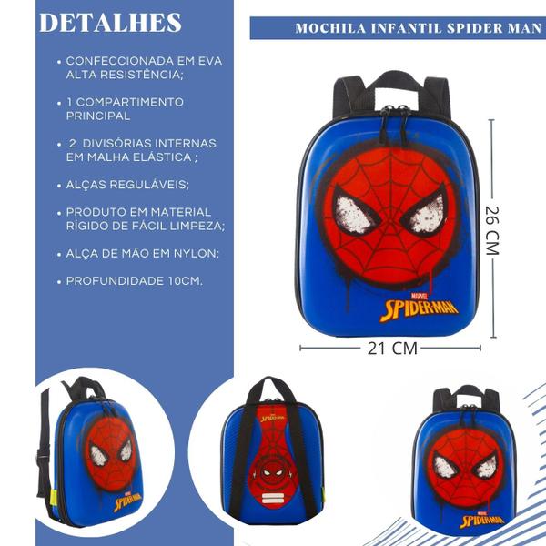 Imagem de Mochila Infantil Escolar Menino 3d Rigida Em Eva Spider Man