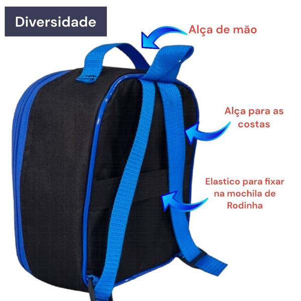 Imagem de Mochila Infantil Escolar Rodinha Masculina + Lancheira Térmica