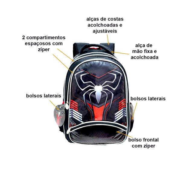 Imagem de Mochila Infantil Escolar Spider DL1368