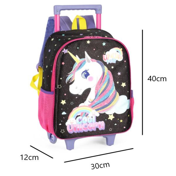 Imagem de Mochila Infantil Escolar Unicórnio Violeta Lancheira Térmica