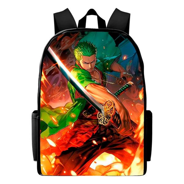 Imagem de Mochila Infantil Estampada One Piece Zoro Masculina Lançamento Top