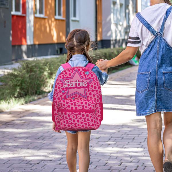 Imagem de Mochila Infantil Feminina Grande Barbie Costas Juvenil Rosa