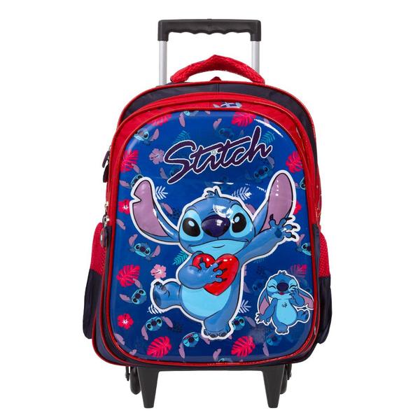 Imagem de Mochila Infantil Feminina Grande Stitch Rodinhas 3D Toys 2U