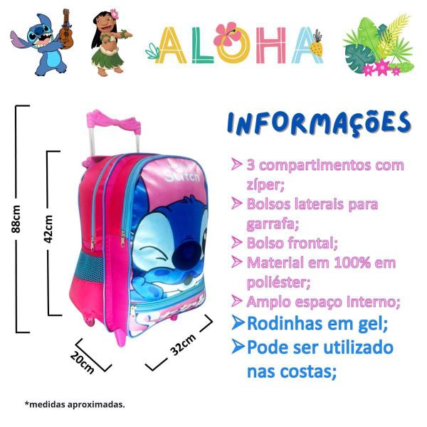 Imagem de Mochila Infantil Feminina Lilo E Stitch Com Rodinhas