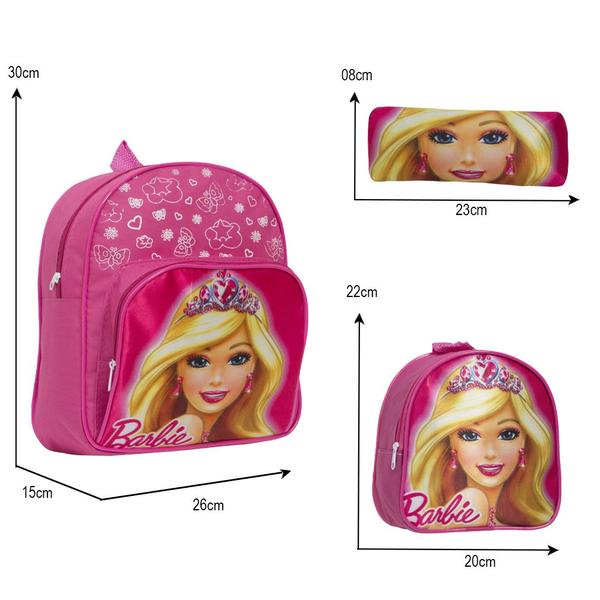 Imagem de Mochila Infantil Feminina Pequena Barbie Creche Lancheira