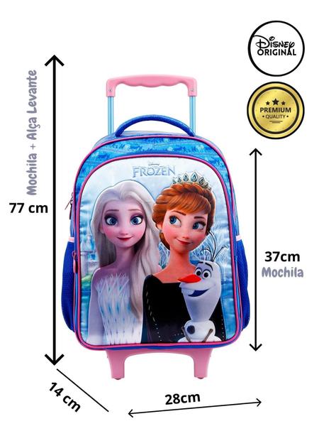 Imagem de Mochila Infantil Frozen Elsa e Anna 35x27x14 cm Poliéster