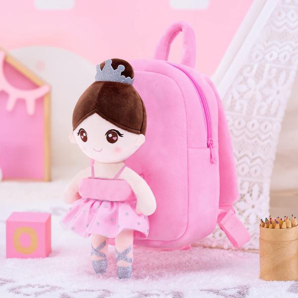 Imagem de Mochila infantil Gloveleya com boneca de bailarina macia rosa 2+