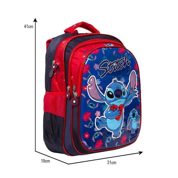 Imagem de Mochila Infantil Grande Estampa Stitch 3D Costas Toys 2U