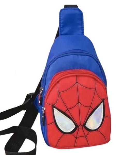 Imagem de Mochila infantil homem aranha bolsa bolsinha pochete azul escolar crianças