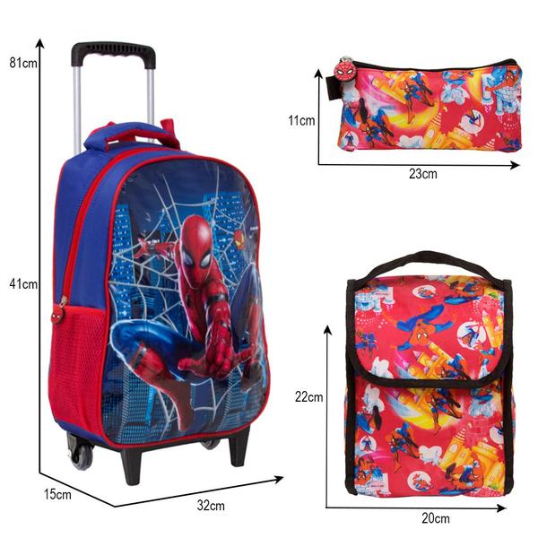 Imagem de Mochila Infantil Homem Aranha Spider Man Marvel 3D Rodinha