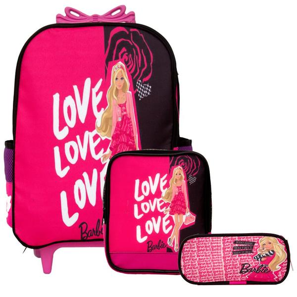 Mochila Infantil Juvenil Menina Tam G Rosa Barbie Rodinha - TOYS 2U Imagem de Mochila Infantil Juvenil Menina Tam G Rosa Barbie Rodinha