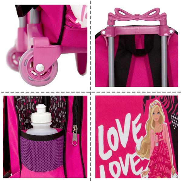 Mochila Infantil Juvenil Menina Tam G Rosa Barbie Rodinha - TOYS 2U Imagem de Mochila Infantil Juvenil Menina Tam G Rosa Barbie Rodinha