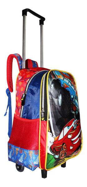 Imagem de Mochila Infantil Kars Kids Carros Meninos Rodinhas Escolar 