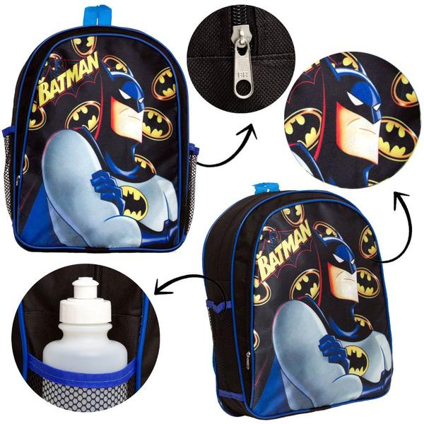 Imagem de Mochila Infantil Masculina de Costas Batman Lancheira Estojo