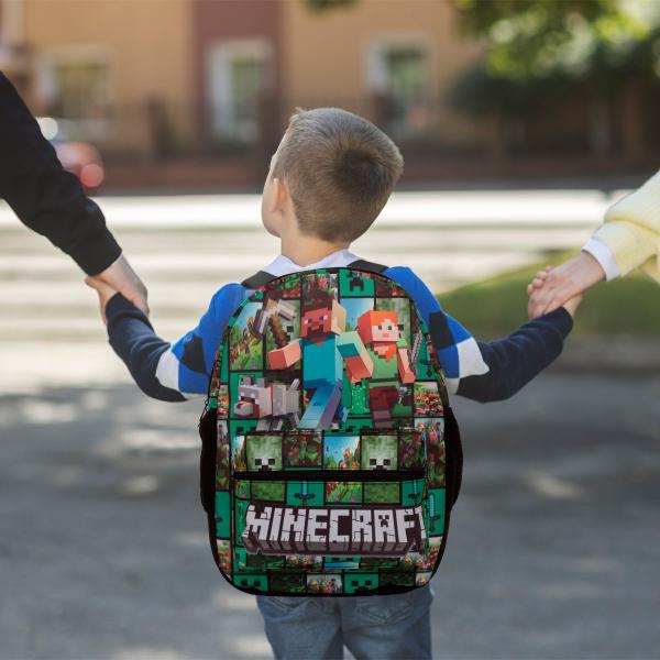 Imagem de Mochila Infantil Masculina De Costas Minecraft Juvenil Verde