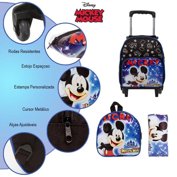 Imagem de Mochila Infantil Masculina de Rodinha Mickey Mouse Pequena