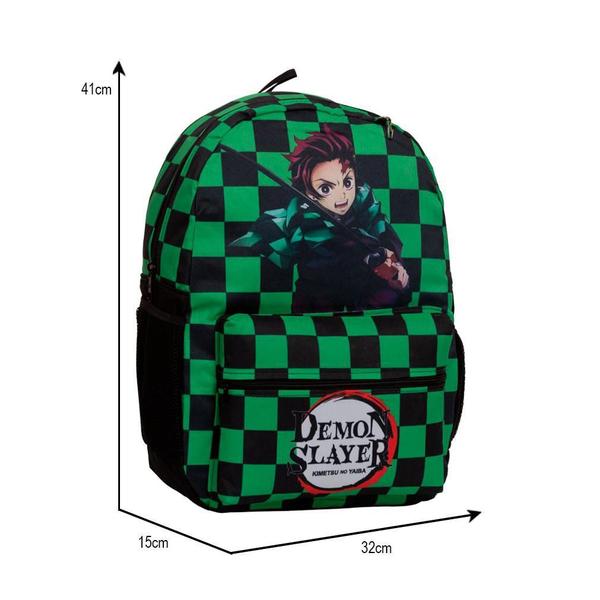 Imagem de Mochila Infantil Masculina Demon Slayer Juvenil Cor Verde