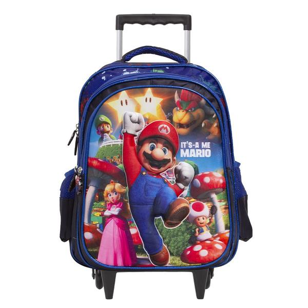 Imagem de Mochila Infantil Masculina Juvenil Super Mario Carrinho