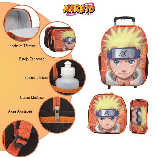 Imagem de Mochila Infantil Masculina Naruto Rodinha Grande Passeio