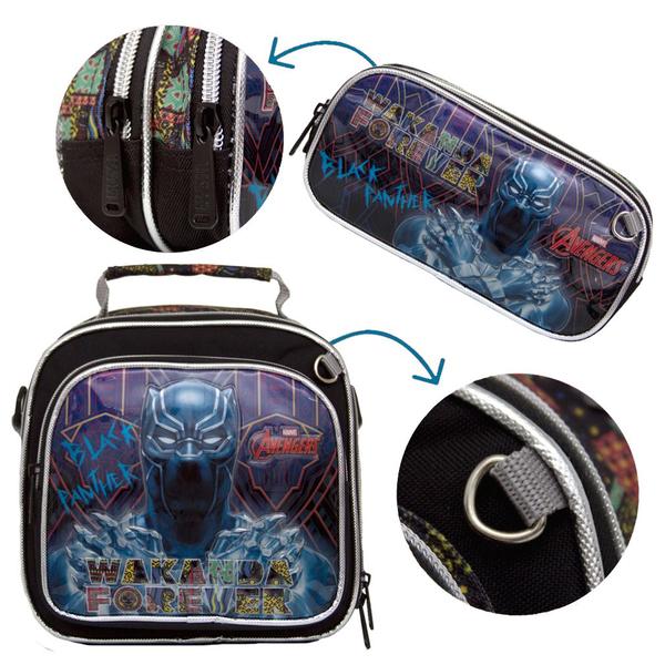 Imagem de Mochila Infantil Masculina Pantera Negra + Itens Toys 2U