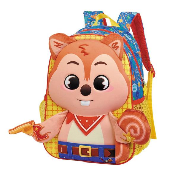 Mochila Infantil Média Esquilo Xerife 3D - CBFS-8801A - Fuseco Imagem de Mochila Infantil Média Esquilo Xerife 3D - CBFS-8801A - Fuseco