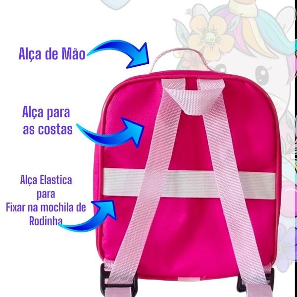 Imagem de Mochila Infantil Menina Bolsa Escolar + Lancheira Térmica Feminina