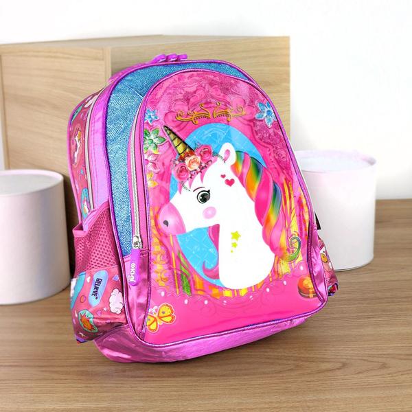 Imagem de Mochila Infantil Menina Escolar de Costas Unicórnio