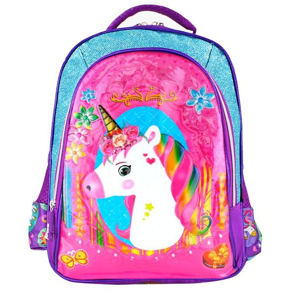 Imagem de Mochila Infantil Menina Escolar de Costas Unicórnio