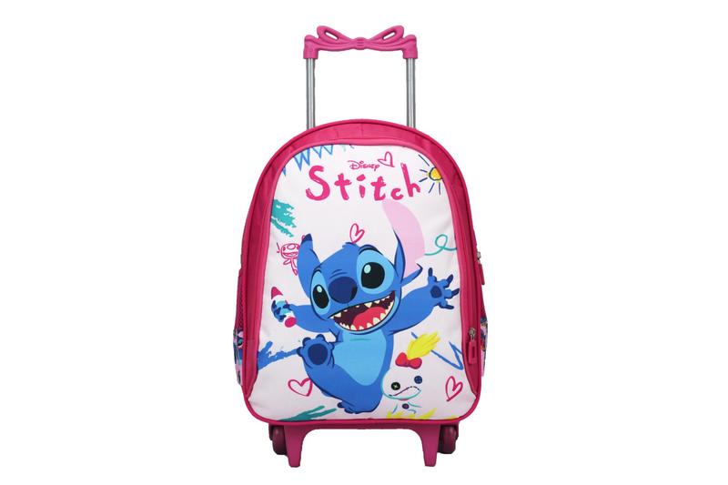 Imagem de Mochila Infantil Menina Escolar Lancheira e Estojo Rosa Lilo e Stitch