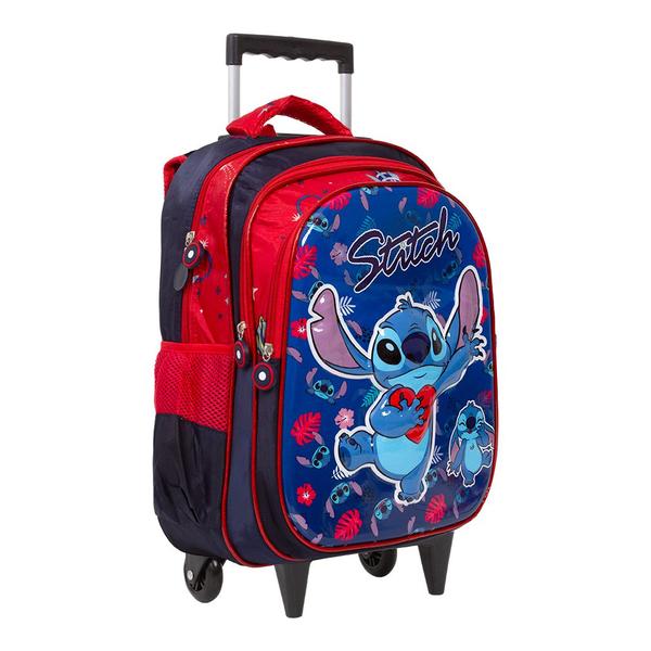 Imagem de Mochila Infantil Menina Stitch Rodinhas 3D Envio 24 Hrs