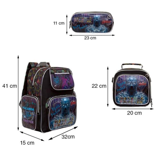 Imagem de Mochila Infantil Menino Costas Pantera Negra Marvel Toys 2U