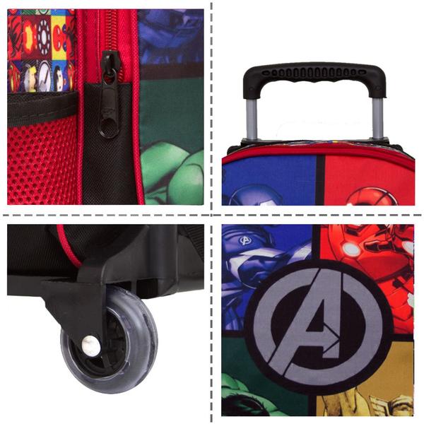 Imagem de Mochila Infantil Menino Rodinha Avengers Reforçada Toys 2U