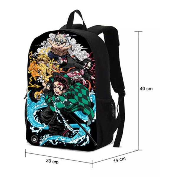 Imagem de Mochila Infantil Meninos Anime Demon Slayer Personagens Bolsa Tanjiro Kamado Novidade