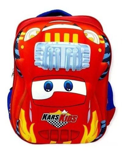 Imagem de Mochila Infantil Meninos Carros 4510 Costas Vermelha Escolar