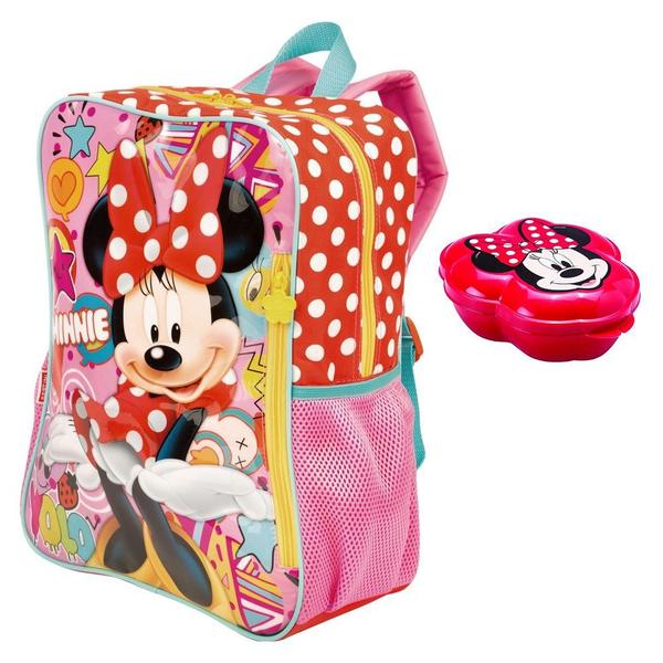 Imagem de Mochila Infantil Minnie Mouse 19m Escolar Costas Tam G Meninas Potinho