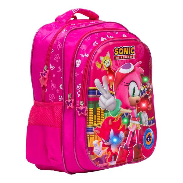 Imagem de Mochila Infantil Resistente Amy Rose 3D Led Escolar Feminina