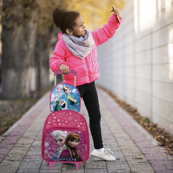 Imagem de Mochila Infantil Rodinha Frozen Pre Escola Tam P Resistente