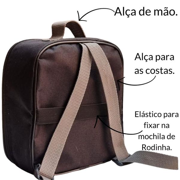 Imagem de Mochila Infantil Rodinha Menino Escolar Masculina Criança + Lancheira Térmica + Estojo Grande