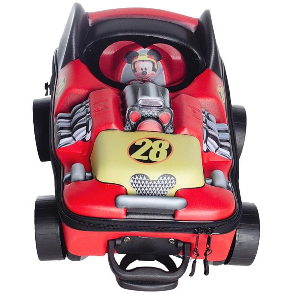 Imagem de Mochila infantil rodinha tripla 3D carro vermelho Mickey Diplomata