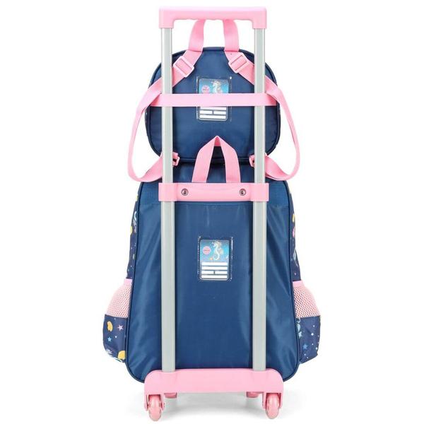 Imagem de Mochila Infantil Rodinhas Up4you Petit Cavalo Marinho Unicórnio