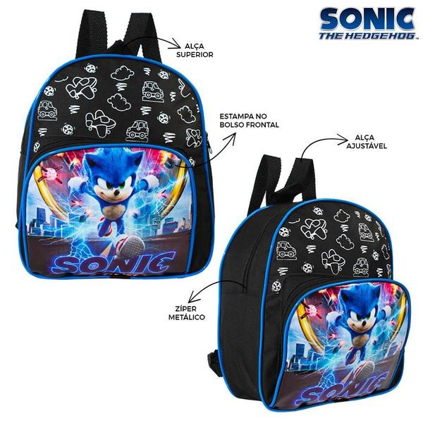 Imagem de Mochila Infantil Sonic Runner Filme Costas Lancheira+Estojo