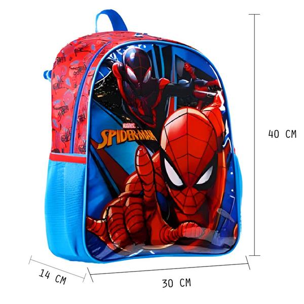 Imagem de Mochila Infantil Spiderman Homem Aranha Costas Tam G Escolar Reforçada