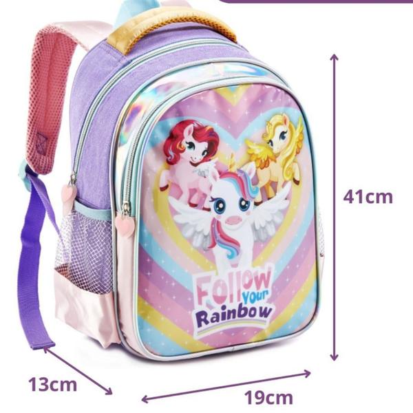 Imagem de Mochila Infantil Unicórnio Rainbow DL1433 Seanite