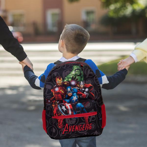 Imagem de Mochila Infantil Vingadores Grande Resistente Escola Viagem