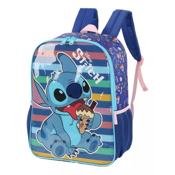 Imagem de Mochila Juvenil De Costa Lilo & Stitch Disney Azul Reforçada