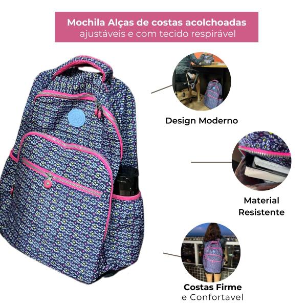 Imagem de Mochila Juvenil Escolar Com Divisorias Para Livro Notebook