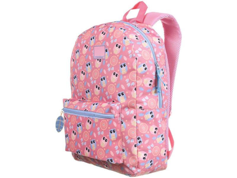 Imagem de Mochila Juvenil Escolar Feminina Coruja - Tam. G Dermiwil Container Rosa